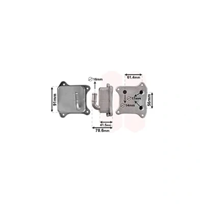 Abbildung von VAN WEZEL 58013702 Ölkühler VOLKSWAGEN: GOLF 6, Touran I, Polo V Schrägheck, SKODA: Octavia 2 Combi, Yeti, Fabia AUDI: A3 Schrägheck