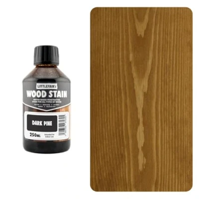 Abbildung von Littlefair&#039;s Holzlasur 250ml Innen Holz Lasur Für Natürliche Holzmaserung Wasserbasierte Wood Stain Schnell Trocknend &amp; Umweltfreundlich Farbe: Dunkle Kiefer