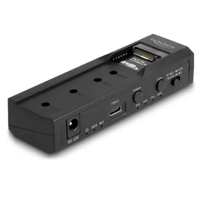 Abbildung von DeLOCK 64252 USB Type C Konverter für 1 x M.2 NVMe SSD SATA HDD mit Klon Fun