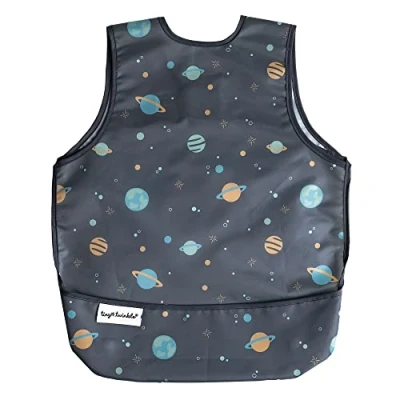 Abbildung von Tiny Twinkle Mess Proof Baby Bib Waterproof Apron Machine Washable PVC, BPA, &amp; Phthalate Free Great Travel for Eating Food Bibs (Space, Groß 2 4 Years)