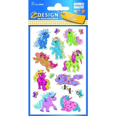 Abbildung von AVERY Zweckform 56063 Glitter Sticker Einhorn Aufkleber, Tiersticker, Kindersticker, Kindergeburtstag, Mitgebsel, Gastgeschenke, Preise Partyspiele, Schatzsuche, Mädchen Geschenke, 15