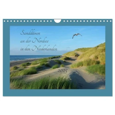 Abbildung von Sanddünen an der Nordsee in den Niederlanden (Wandkalender 2025 DIN A4 quer), CALVENDO Monatskalender