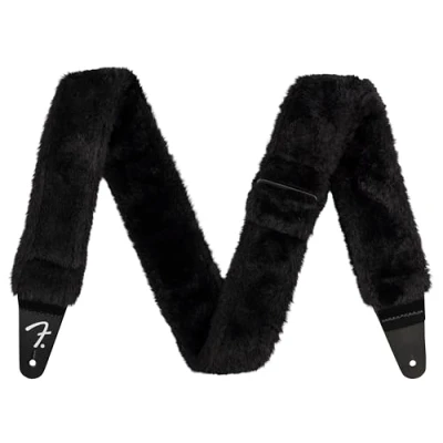 Abbildung von Fender Supersoft Strap Poodle Plush Black Gitarrengurt