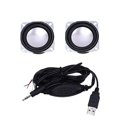 Abbildung von MEROURII DIY Lautsprecher Kit, DC 5V Mini USB Verstärker Audio Modul, Zweikanal Stereo 3W + mit 2pcs 4 Ohm Lautsprecher, Audiokabel, einstellbare Lautstärke