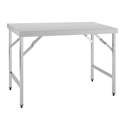 Abbildung von Vogue Edelstahl Klapptisch 1200 mm, Tisch aus poliertem Edelstahl, Größe: 900 (H) x (B) 600 (T) Verwendung im Innen und Außenbereich, CB905