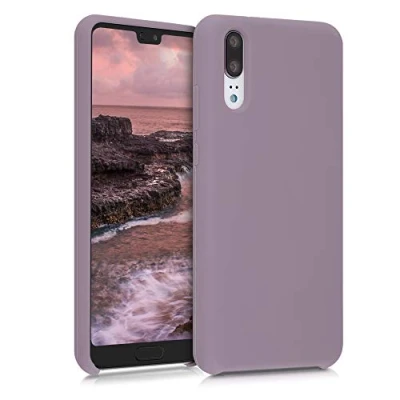 Abbildung von kwmobile Hülle kompatibel mit Huawei P20 Silikon Handy Case Handyhülle weiche Oberfläche kabelloses Laden Grape