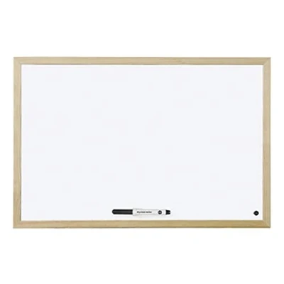 Abbildung von Bi Office Budget Whiteboard mit Holzrahmen, trocken abwischbar, 5 Größen wählbar, 60 x 45 cm