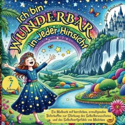 Abbildung von Ich bin Wunderbar in Jeder Hinsicht: Ein Malbuch mit herzlichen, ermutigenden Botschaften zur Stärkung des Selbstbewusstseins und Selbstwertgefühls von Mädchen ab 7 Jahren
