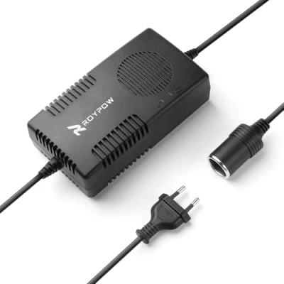 Abbildung von RoyPow Spannungswandler 230v auf 12v, KFZ Netzteil 12V 10A mit Zigarettenanzünder Buchse, 120W (Max. 150W) AC DC Spannungswandler, Wechselrichter 220 12 Volt