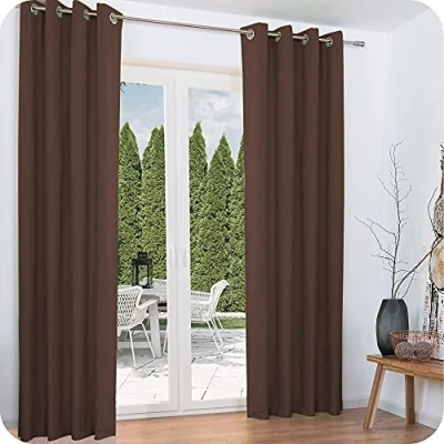 Abbildung von Beautissu Vorhang Amelie Luna, 2er Set Ösenschal thermo 140x245cm
