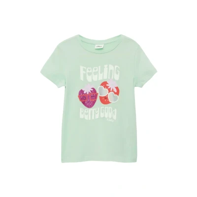 Abbildung von Jersey T Shirt im Loose Fit mit Artwork ozeangrün 140