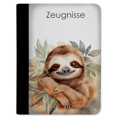 Abbildung von CreaDesign Schreibmappe Kinder Zeugnismappe, Dokumentenmappe, Ordner A4, Faultier (1 St)