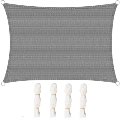 Abbildung von WOLTU Sonnensegel Wasserdicht 2,5x4m Quadratisch 95% UV Schutz Segeltuch 180 g/m² Polyester Sonnenschutz Schattenspender für Balkon Terrasse Garten, mit Befestigungsseilen,Grau
