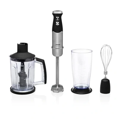 Abbildung von Princess 01.221221.01.001 Stabmixerset, Pürierstab, 0,8 l, 1000 W, Schwarz, Edelstahl
