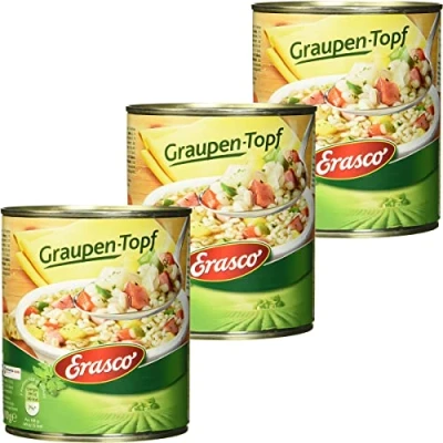 Abbildung von Erasco Graupentopf mit viel Graupen und frischem Gemüse 800g 3er Pack