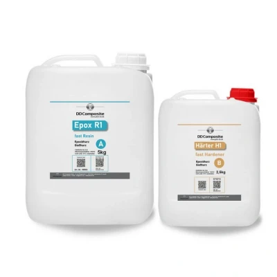 Abbildung von DD Composite Epoxidharz 5kg Epox R1 + 2,5kg Härter H1 fast bis 2cm