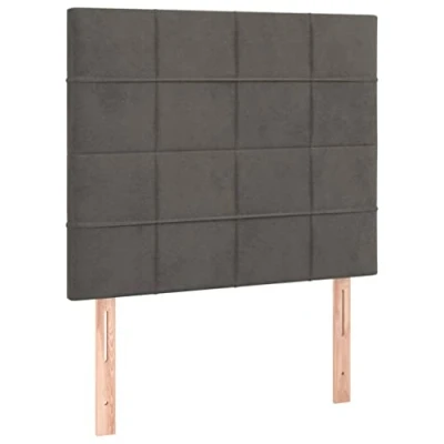 Abbildung von vidaXL 2X Kopfteil Polsterkopfteil Betthaupt Bettkopfteil für Bett Bettgestell Bettrahmen Schlafzimmer Bettzubehör Dunkelgrau 80x5x78/88cm Samt