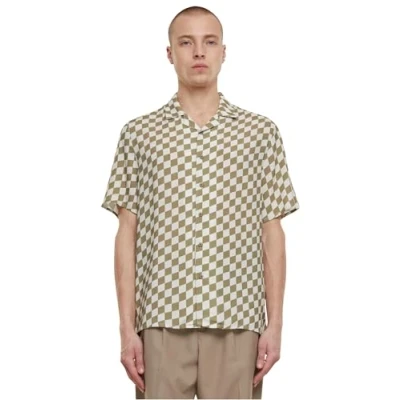 Abbildung von Urban Classics AOP Resort Hemd, Herren, Größe: 3XL, Khakicheck