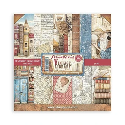 Abbildung von Stamperia Vintage Library 8x8 Inch Paper Pack (SBBS80)