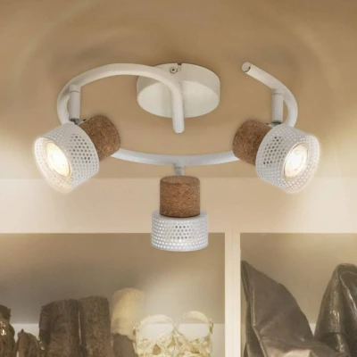 Abbildung von LEDVANCE DECOR SPOT CORK Spiral, 3 x 3,4W, 690lm, weiß, Spotleuchte, verstellbare Köpfe, vielseitig anwendbar, Innenraumspot, austauschbare LED Lampen, dimmbar, warmweiße Lichtfarbe, GU10