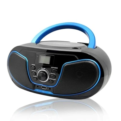 Abbildung von Tragbares CD Radio Kinder Player Boombox mit USB Eingang AUX Kopfhöreranschluss FM (Nein AM) Kompaktsystem 2x2W RMS