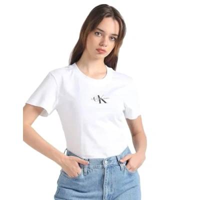 Abbildung von Calvin Klein Jeans Monologo Tshirt print, Damen, Größe: XL, Bright white
