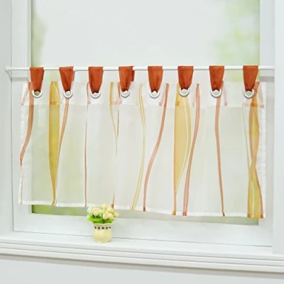 Abbildung von Joyswahl Scheibengardine Voile Bistrogardinen mit Schlaufen Leonie Kurzstore HxB 30x90cm Orange 1er Pack