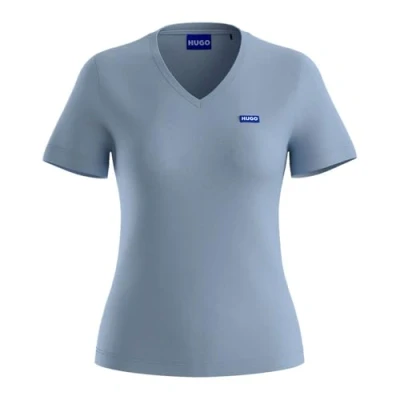 Abbildung von HUGO Classic Tshirt basic, Damen, Größe: XS, Light/pastel blue