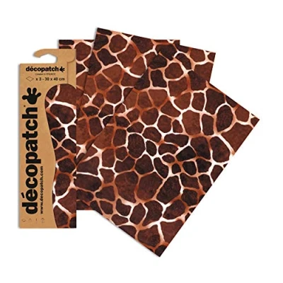 Abbildung von Decopatch Papier No. 209 (braun Giraffe, 395 x 298 mm) 3er Pack