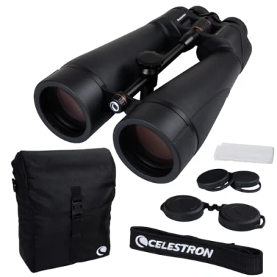 Abbildung von Celestron 72035 SkyMaster Pro ED 20x80 Astronomie Fernglas mit Glas und großer Blende für Beobachtungen aus weiter Ferne, vollvergüteter XLT Beschichtung, Stativadapter Tragekoffer