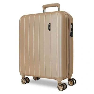 Abbildung von Movom Wood Kabinenkoffer Beige 40x55x20 cms Hartschalen ABS TSA Schloss 38L 3,2Kgs 4 Doppelräder Erweiterbar Handgepäck