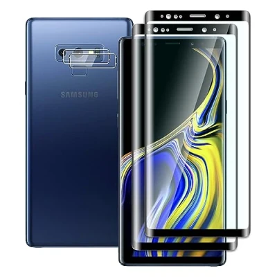 Abbildung von FWKDWHPH [2+2 Stück Temperglas Schutzfolie für Samsung Galaxy Note 9 und Kamera Schutzfolie,3D Volle Bedeckung,9H Härte,kratzfest,blasenfrei,HD Displayschutz