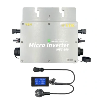 Abbildung von 【Versand aus DE】Y&amp;H 600W Mikro Wechselrichter für Balkonkraftwerk IP65 Wasserdichter Netzeinspeisung mit LCD Display