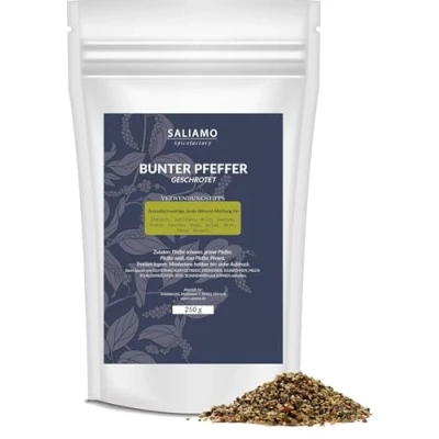 Abbildung von Saliamo 250g Bunter Pfeffer Mischung geschrotet intensives Aroma mit Rosa
