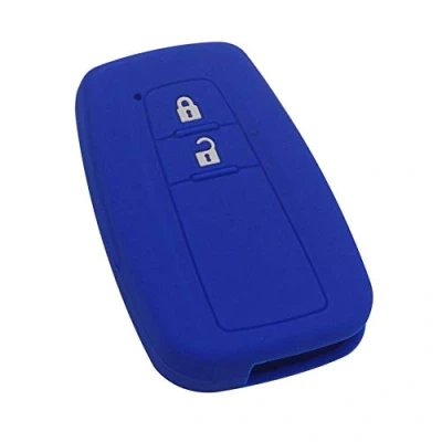 Abbildung von Happyit Silikon Autoschlüssel Schutzhülle für Toyota CHR C HR Camry Prius Prado 2 Tasten Keyless Smart Key (Blau)