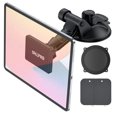 Abbildung von OHLPRO Tablet Halterung Auto Magnet, iPad Vorne Armaturenbrett und Windschutzsche Magnetisch Tablethalterungen Saugnapf, 360 KFZ Handy Halter Magnet für iPhone, 4 11 Zoll