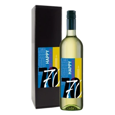 Abbildung von Bull &amp; Bear Wein Geschenk &quot;Happy Birthday 70&quot;, zum 70. Geburtstag, Weisswein 13%, trocken