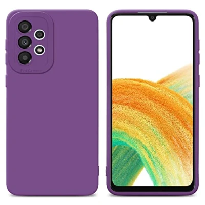 Abbildung von Cadorabo Hülle kompatibel mit Samsung Galaxy A32 4G Schutzhülle TPU Silikon Case Liquid Design Kameraschutz Slim Kratzfest Weiche Gummi Rundumschutz für in Lila