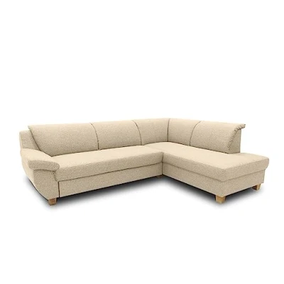 Abbildung von DOMO. collection Ecksofa Panama, klassisches in L Form, Eckcouch, Sofa Couch, Ecke 254 x 186 cm, beige