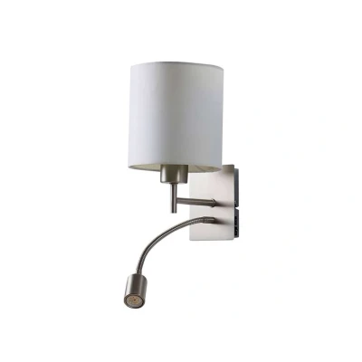 Abbildung von Lindby Wandlampe Camilo, nickelfarben, LED Leselicht, 28 cm