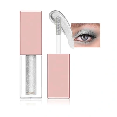 Abbildung von Glitzer Lidschatten Flüssig,Diamond Glitter Eyeliner Liquid,Glitzer Finish Glattes Schimmer Augen Make up,Langanhaltende Formel Auf Gel Basis, Schnell Trocknend(01 Diamant weiß)