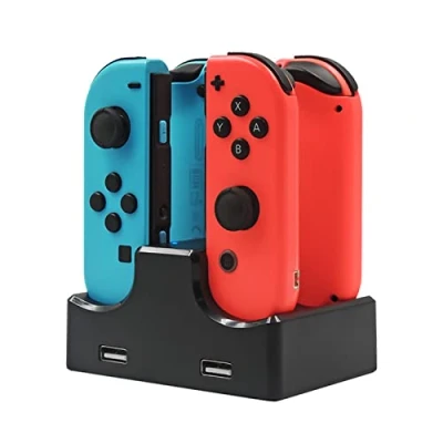 Abbildung von ciciglow Ladestation Kompatibel mit Switch Joycon, 4 in 1 Joycon Controller Ladegerät LED Anzeige, Typ C Ladekabel
