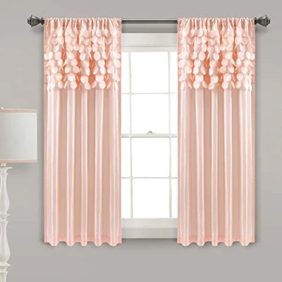 Abbildung von Lush Decor Blush Circle Dream Fenstervorhänge Set, für Wohnzimmer, Esszimmer, Schlafzimmer, 160 x 137 cm