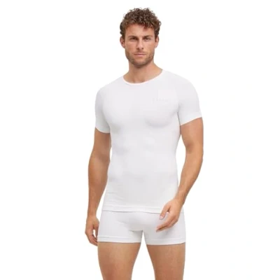 Abbildung von FALKE Herren Baselayer Shirt Warm Round Neck M S/S TS Funktionsmaterial schnelltrocknend 1 Stück, Weiß (White 2860) neu umweltfreundlich,