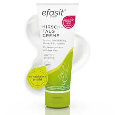 Abbildung von efasit Hirschtalgcreme schützt vor Reibung und Blasen, auch für Sport oder als Gesäßcreme Fahrrad geeignet, pflegt &amp; schützt, 75 ml