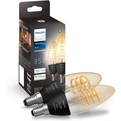 Abbildung von Philips Hue Filamentlamp White Ambiance Kerzenlampe E14 Doppelpack