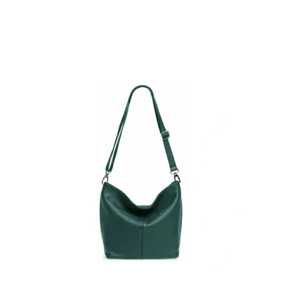 Abbildung von Caspar TL803 klassisch elegante Damen Lederhandtasche, Farbe:petrol, Accessoires:One Size