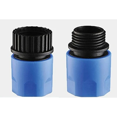 Abbildung von Topways® blau Elastischer Gartenschlauch mit Stecker und Buchse Adapter für Wasserhahn Spray