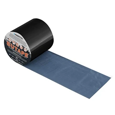 Abbildung von Parotec BuTape Aluminium Butylband Aludichtband Dachreparatur Gute Haftung auf Vielen Untergründen Wasserdicht UV und Witterungsbeständig Anwendungsfertig 75 mm x 10 lfm 5 Farben (Schwarz)