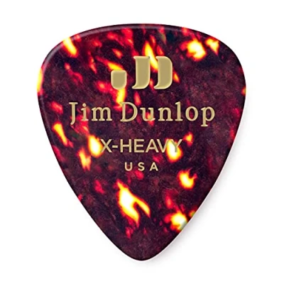 Abbildung von JIM DUNLOP Plektrum Genuine Celluloid Shell 12 Stück, Extra Stark,Schildpatt